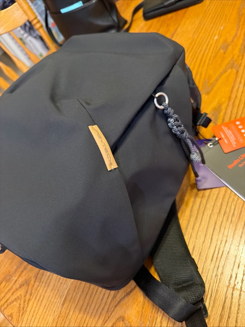 Black Men’s Sling Camera Backpack Multi Pocket